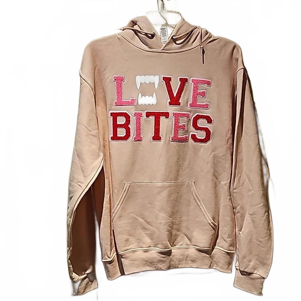 Love Bites patch letter hoodie size S